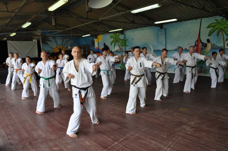 Letni Obóz Karate 2012, trening na sali